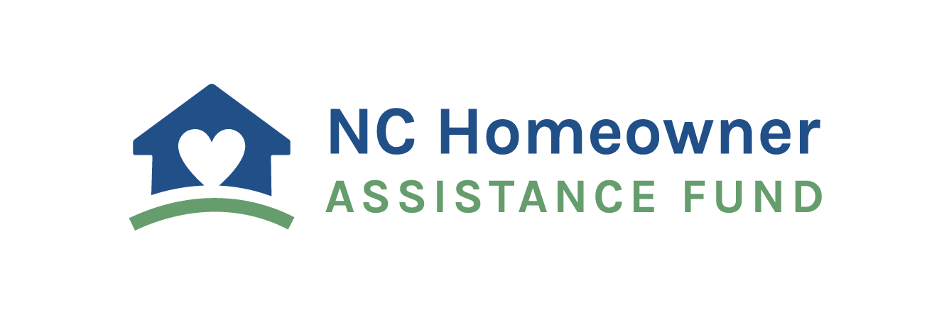 Blue house with NC Homeowner Assistance Fund next to it