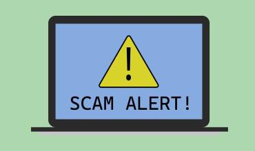 Graphic that says "SCAM ALERT!"